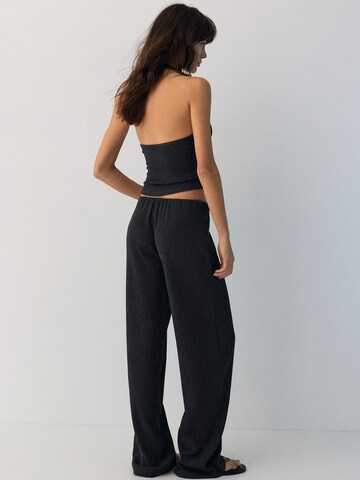 Pull&Bear Wide Leg Hose in Grün