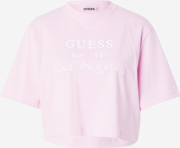 T-shirt fonctionnel 'DAKOTA' GUESS en rose : devant