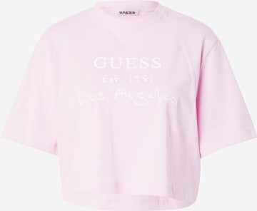 T-shirt fonctionnel 'DAKOTA' GUESS en rose : devant
