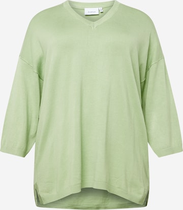 Fransa Curve Sweater 'Blume' in Green: front