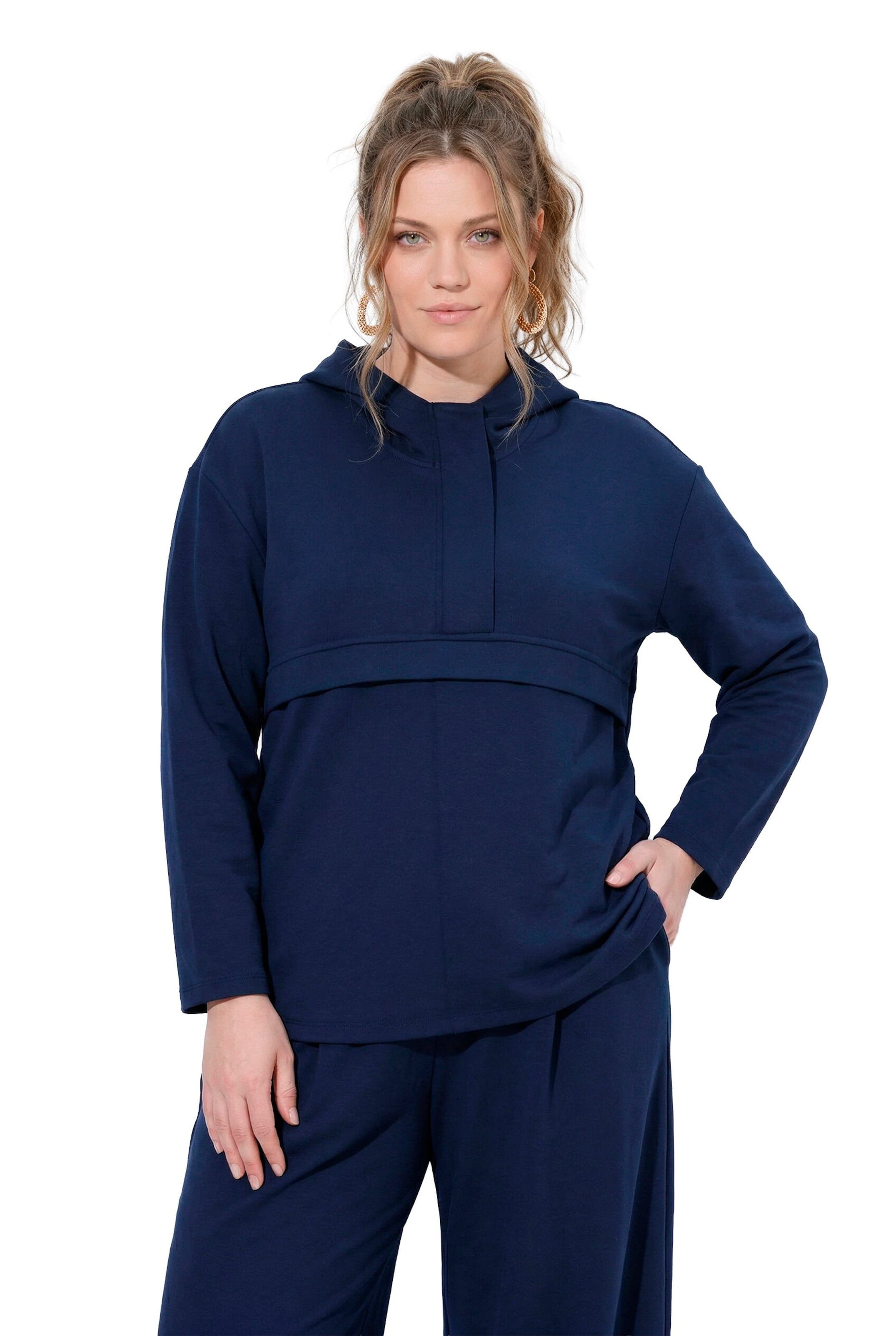 Ulla Popken Sweatshirt in Blau: Vorderseite