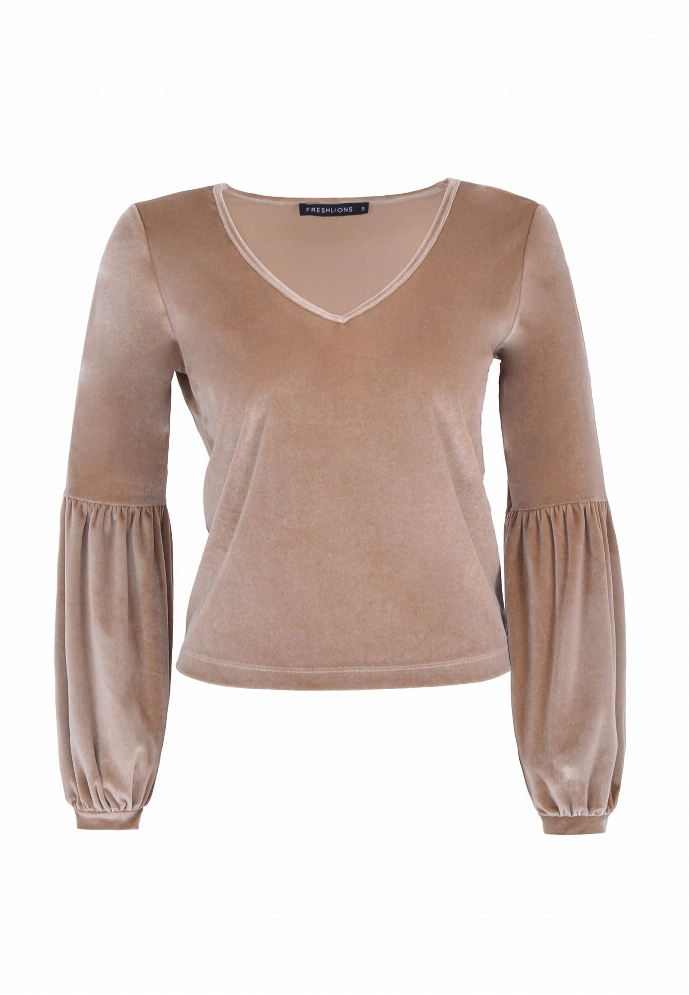 FRESHLIONS Langarmshirt 'Viveka' in Beige: Vorderseite
