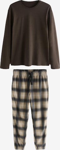 Next Pitkä pyjama värissä ruskea: etupuoli