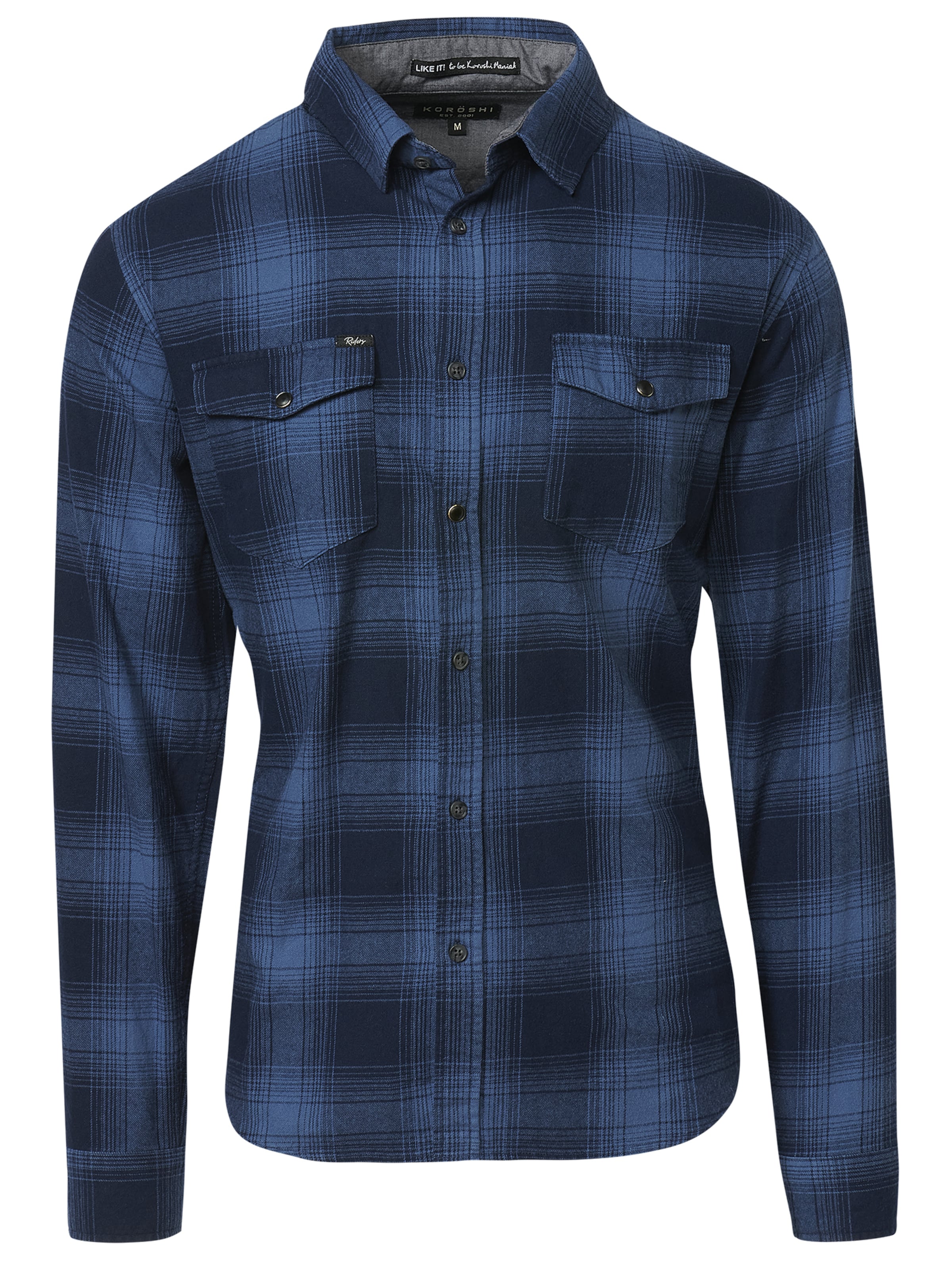 KOROSHI Přiléhavý střih Košile – modrá: přední strana
