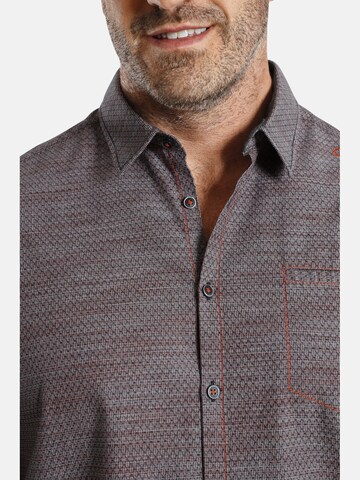 Charles Colby Comfort fit Button Up Shirt ' Duke Griffs ' in Brown