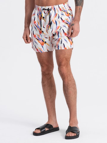 Ombre Regular Zwemshorts in Wit: voorkant