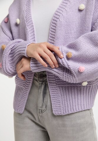 MYMO Knit Cardigan in Purple