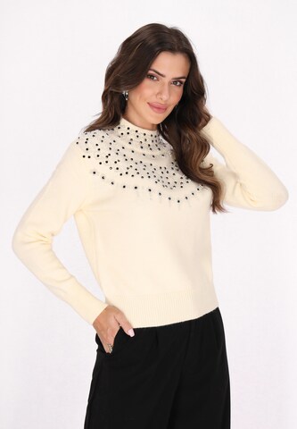 Pull-over faina en blanc : devant