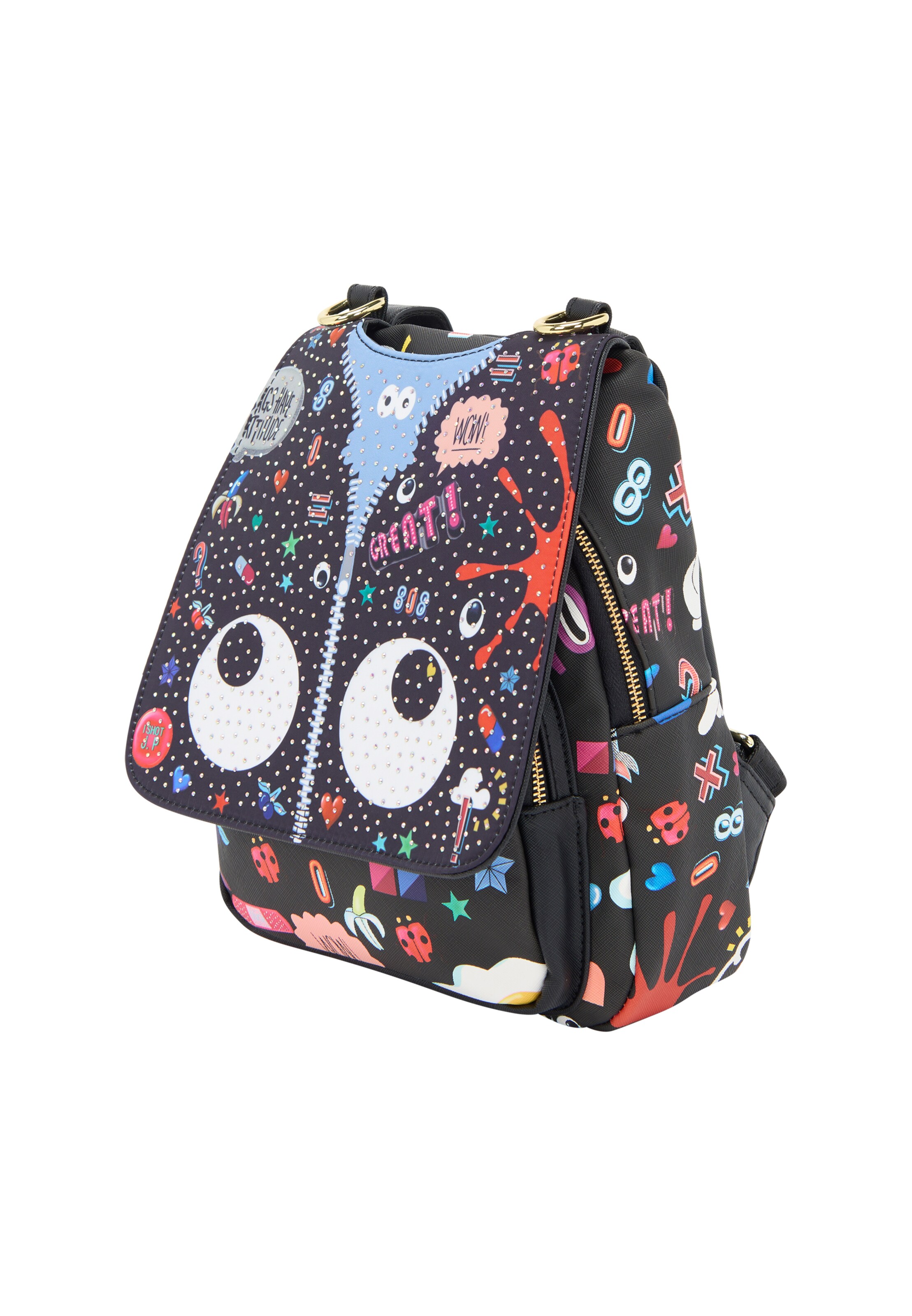 MYMO Batoh 'Pop Eyetheme' - Čierna