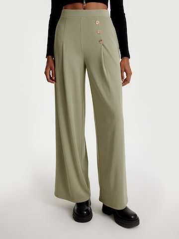 EDITED Zvonové kalhoty Kalhoty 'Jamie' – zelená: přední strana