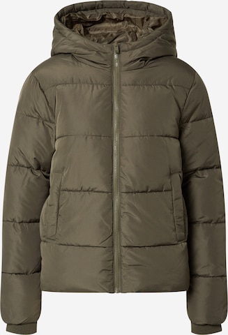 PIECES Winter Jacket 'Bee' in Green: front