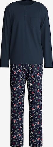 CALIDA Pyjama lang 'Family & Friends' in Blau: Vorderseite
