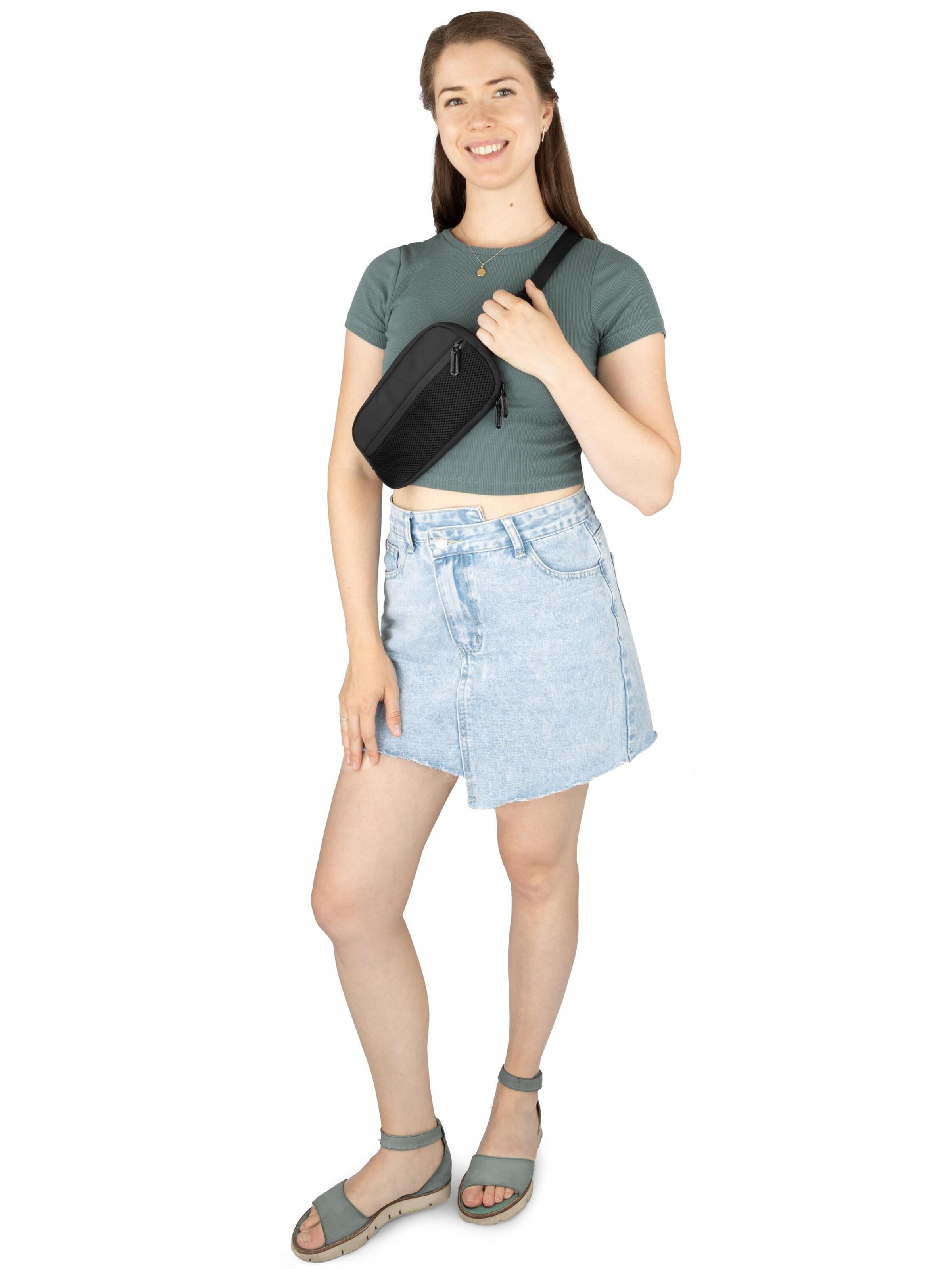 normani Gürteltasche 'Natori' in Schwarz: Vorderseite