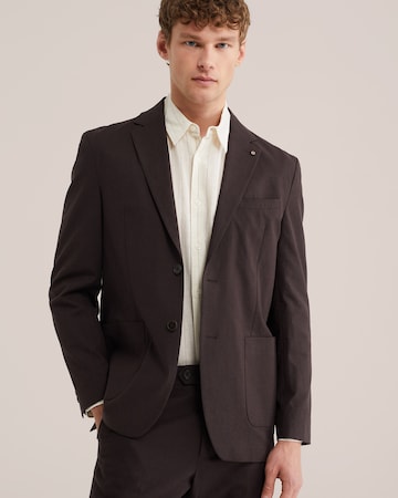 WE Fashion Regular fit Business-colbert in Bruin