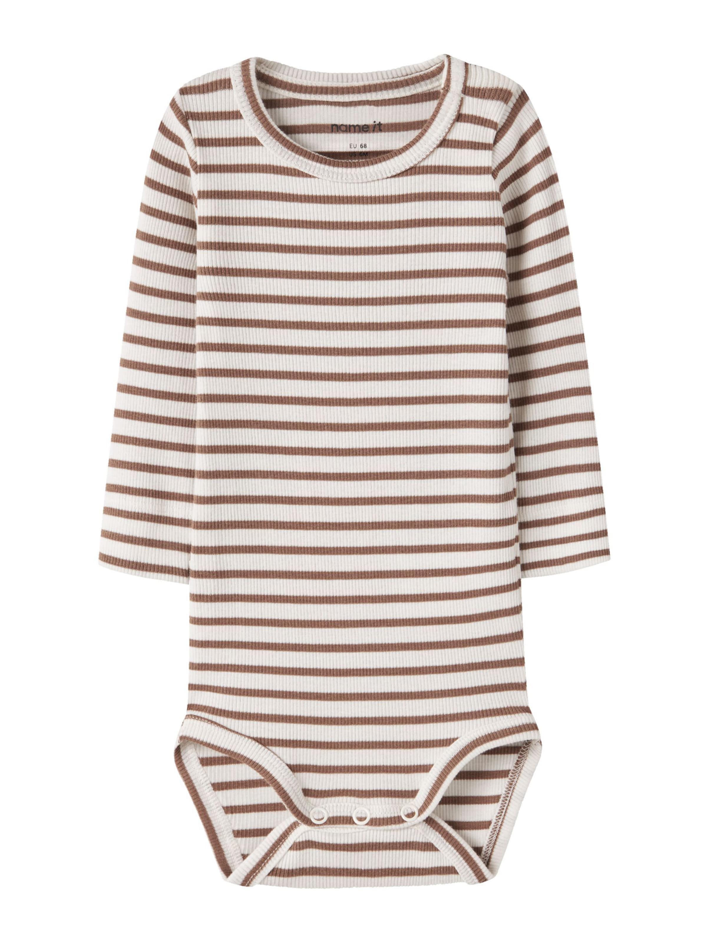NAME IT Rompertje/body 'NBNBANI' in Bruin: voorkant