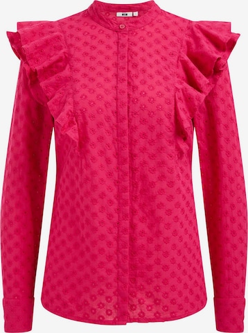 WE Fashion Blouse in Roze: voorkant