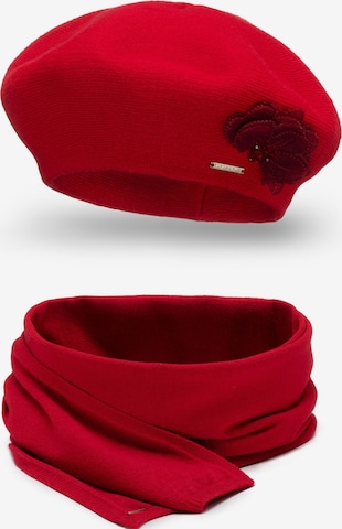 Vivisence Beanie '7036 Set' in Red: front