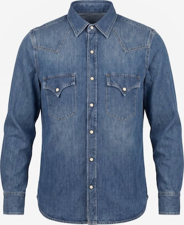 Fortela Comfort fit Koszula 'NTEX STONE WASH DENIM WESTERN SHIRT' w kolorze niebieski: przód