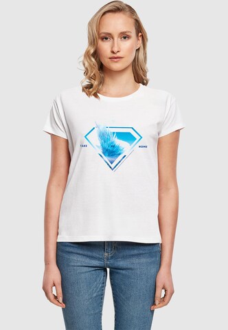 ABSOLUTE CULT Ladies Superman Logo Svalbard Take Me Home Box Tee ' ' in Weiß: Vorderseite