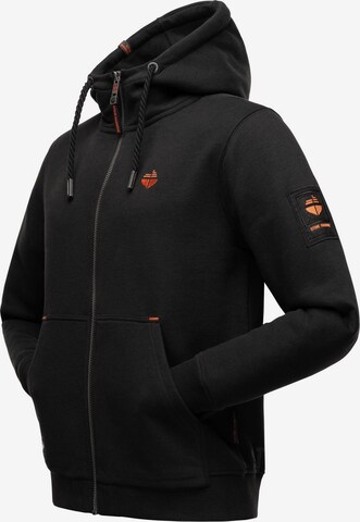 STONE HARBOUR Zip-Up Hoodie 'Jacobi Jamie' in Black