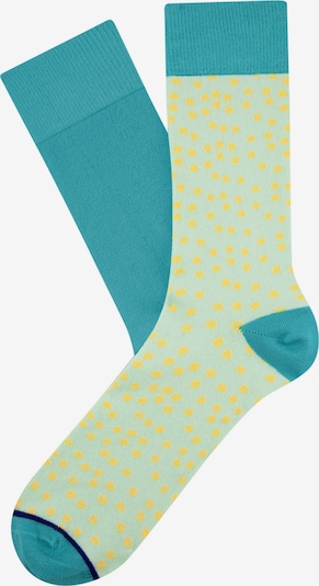 CHEERIO* Socken 'Tipsy Dots' in türkis / ultramarinblau / limone, Produktansicht