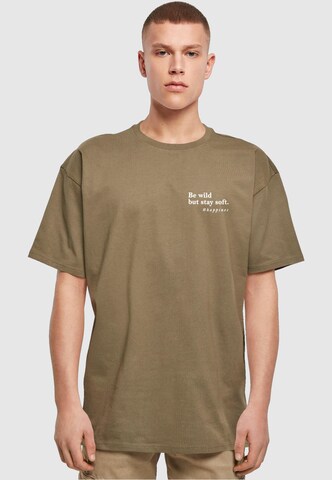 Merchcode T-Shirt 'Happines' in Grün: Vorderseite