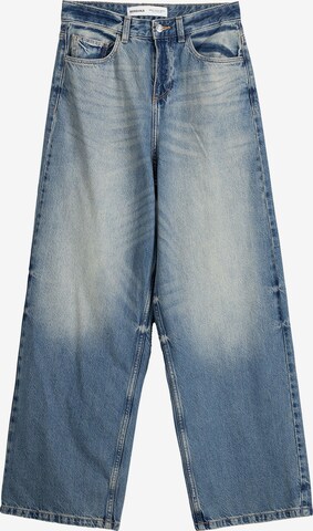 Bershka Wide leg Jeans in Blue: front