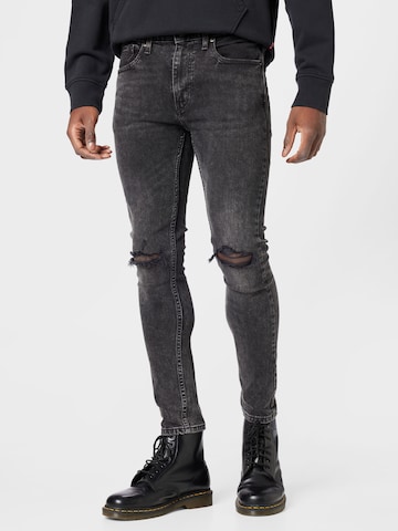 LEVI'S ® Skinny Jeans '519 Ext Skinny Hi Ballb' in Zwart: voorkant