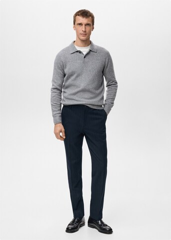 MANGO MAN Regular Pleated Pants 'Brest' in Blue