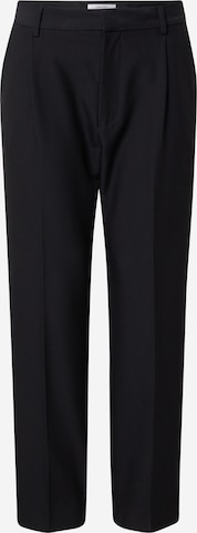DAN FOX APPAREL Trousers with creases 'Gabriel' in Black: front
