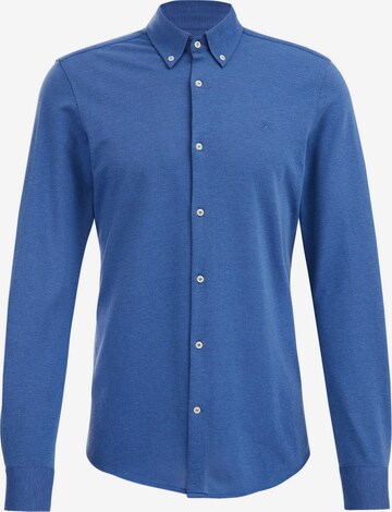 WE Fashion Button Up Shirt in Blue: front