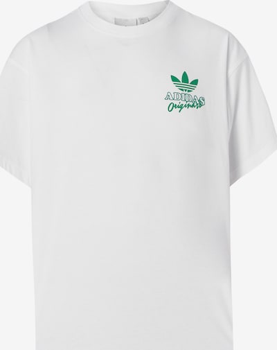 XS dydžio Marškinėliai 'DINER' iš ADIDAS ORIGINALS, spalva – tamsiai žalia / balta, Prekių apžvalga