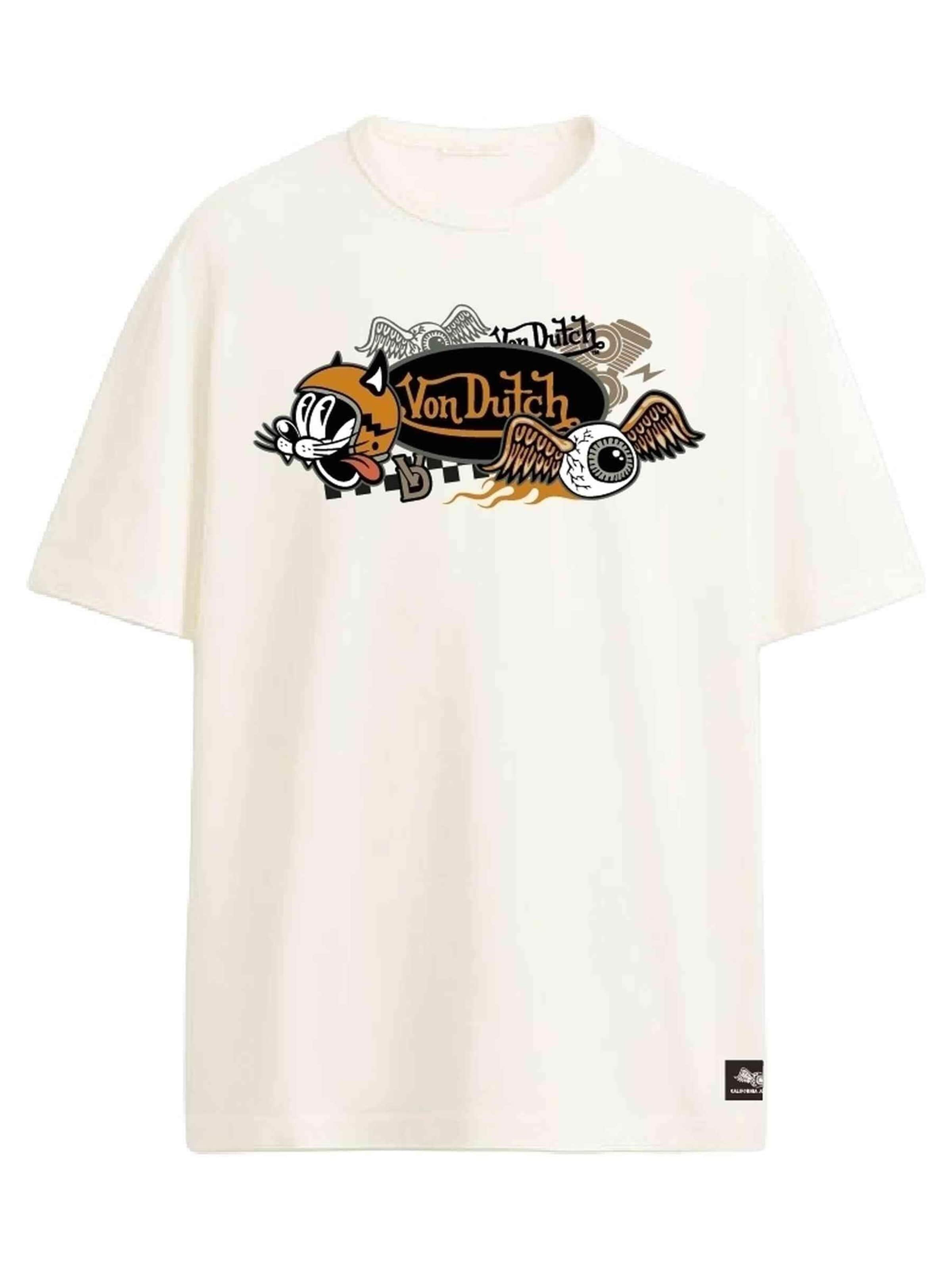 Von Dutch Shirt 'Camiseta' in Beige: voorkant
