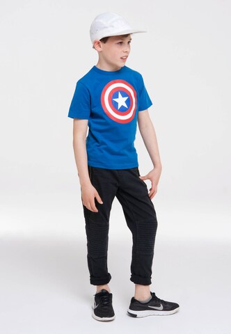 LOGOSHIRT Shirt 'Marvel Comics' in Blauw