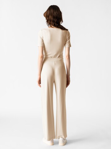 Wide Leg Pantalon 'Michelle' Les Lunes en beige