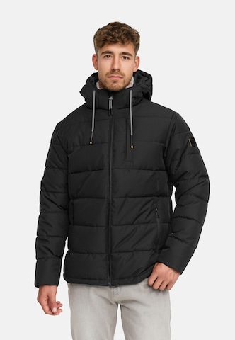 INDICODE JEANS Winterjas 'Hebero' in Zwart: voorkant