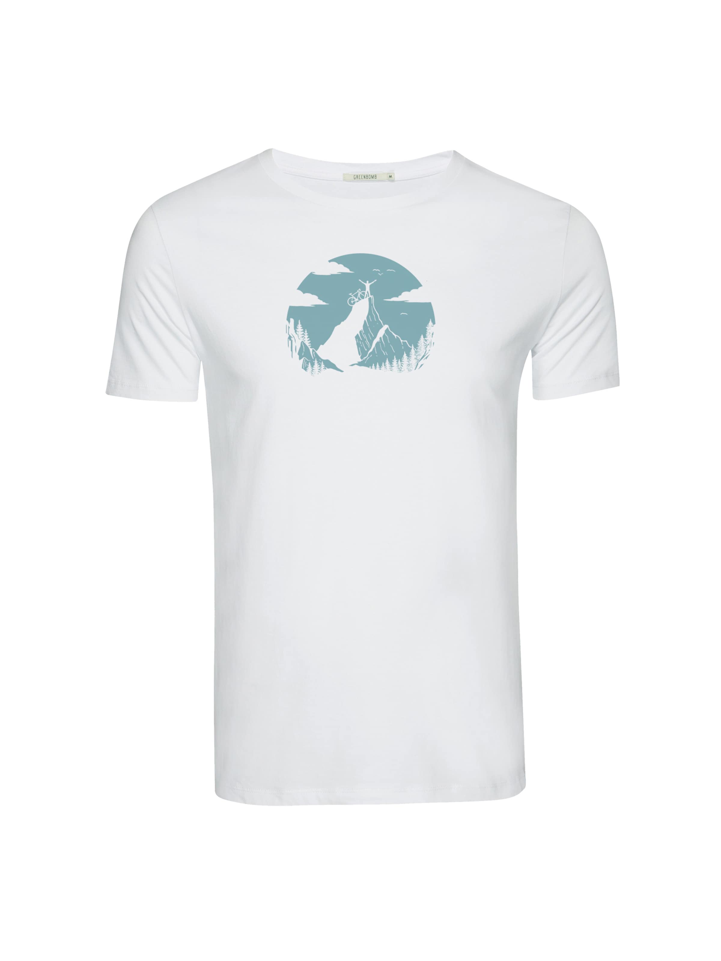 Maglietta 'Guide Nature Clouds Ride' di GREENBOMB in bianco: frontale