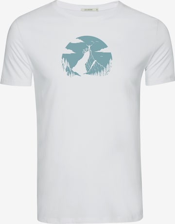Maglietta 'Guide Nature Clouds Ride' di GREENBOMB in bianco: frontale