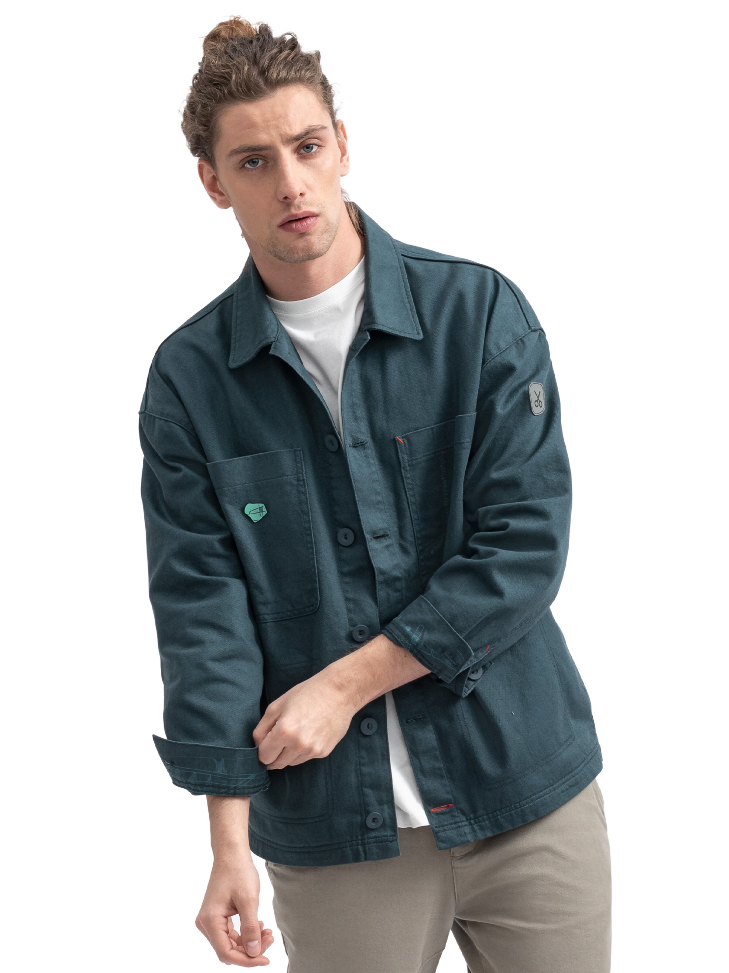 Kaft Between-Season Jacket 'Creapus' in Blue: front