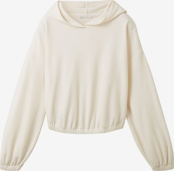 TOM TAILOR DENIM Sweatshirt in White: front