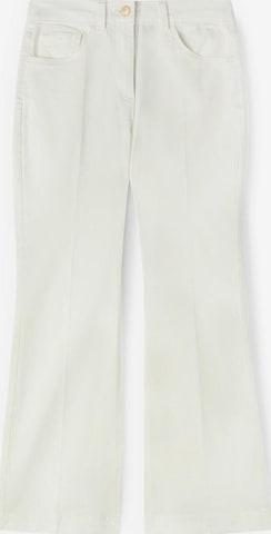 MOTIVI Flared Trousers in White: front