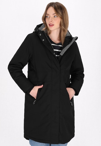Parka mi-saison DreiMaster Maritim en noir : devant