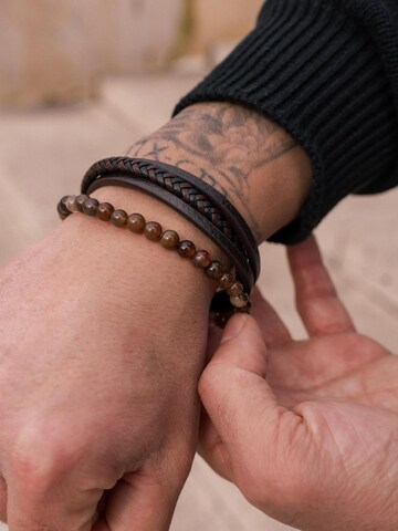 SERASAR Bracelet 'Stone' in Brown