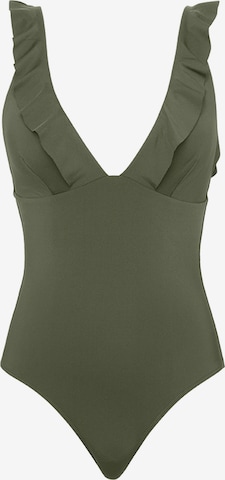 SEA LEVEL Triangle Swimsuit 'Frill Essentials' in Green: front