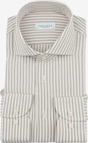 Coupe slim Chemise Profuomo en beige : devant