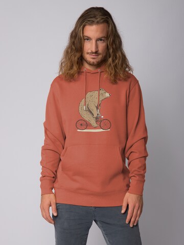 Watapparel Sweatshirt 'Fahrradbär' in Bruin: voorkant