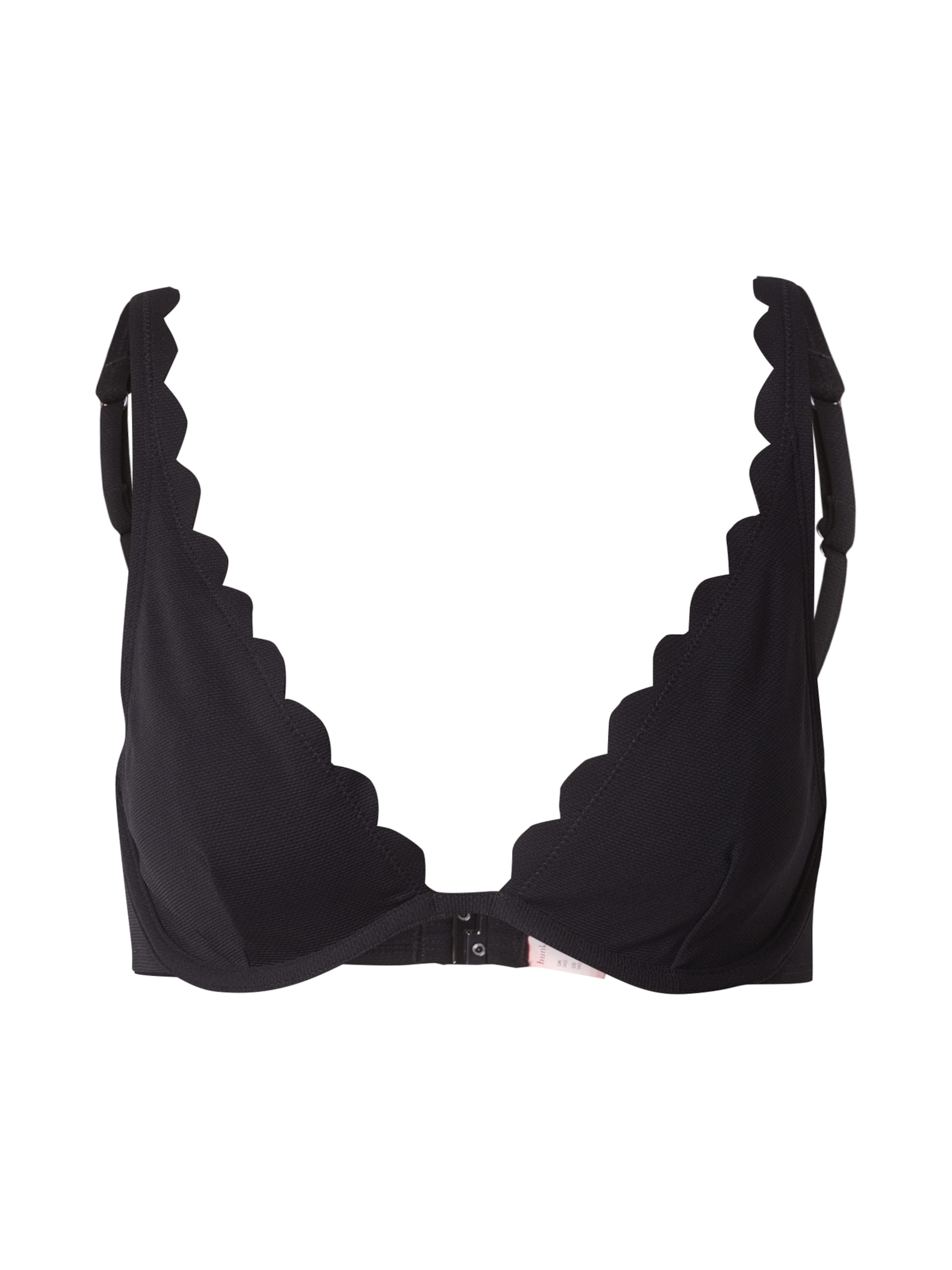 Hunkemöller - Push-up Top de bikini &#x27;Scallop&#x27; en negro: frente