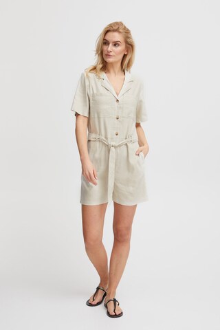 PULZ Jeans Jumpsuit 'Pzluca' in Beige