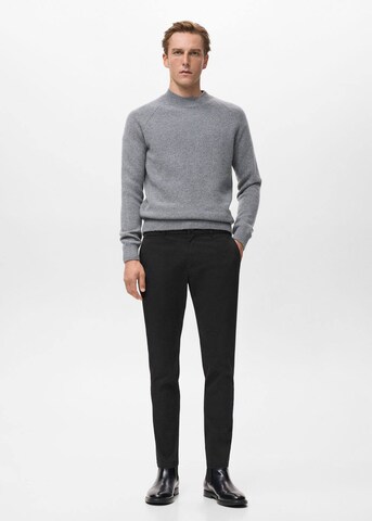 MANGO MAN Tapered Chino Pants 'Prato' in Black