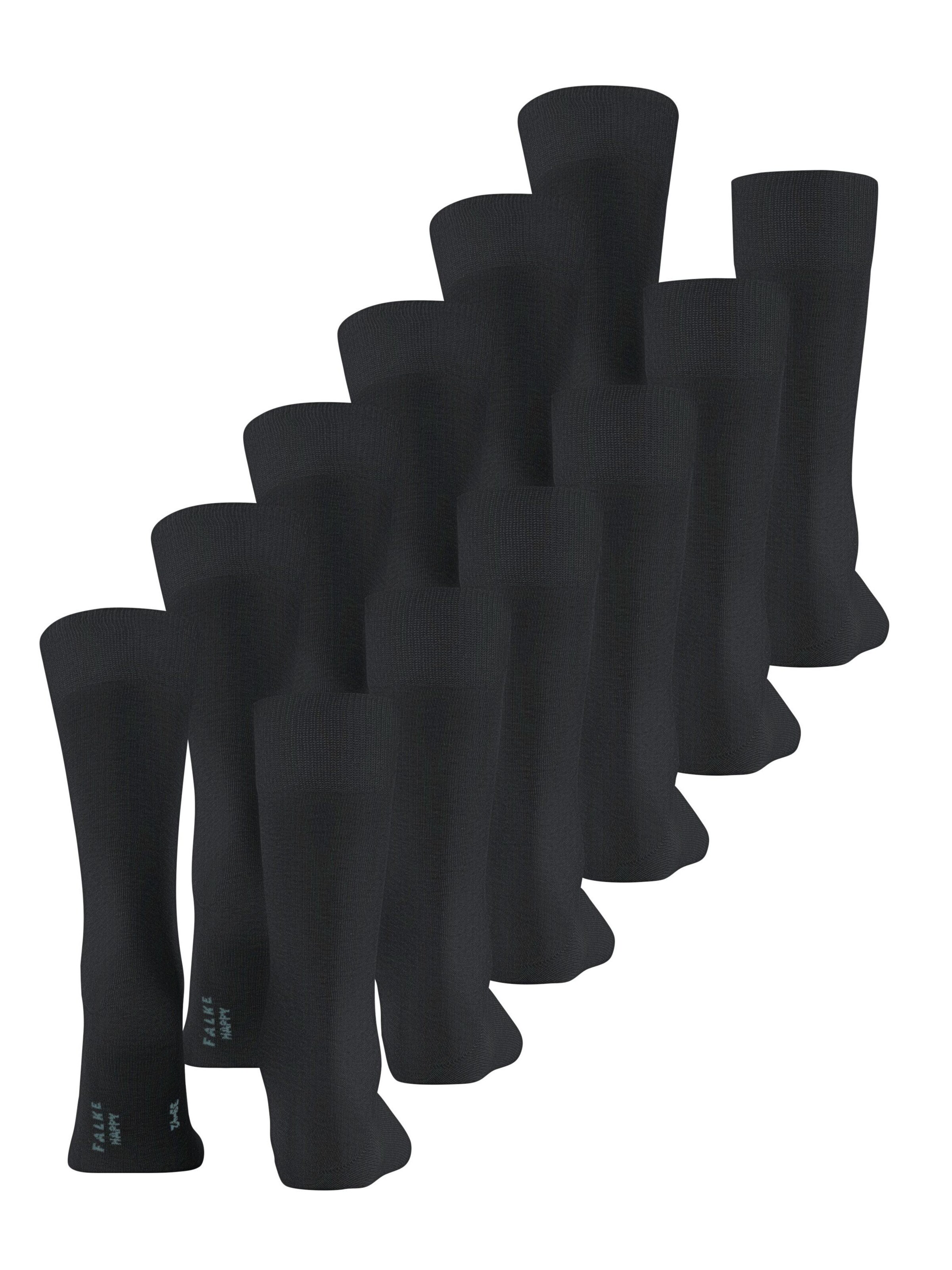 FALKE Socks 'Happy 6-Pack' in Black